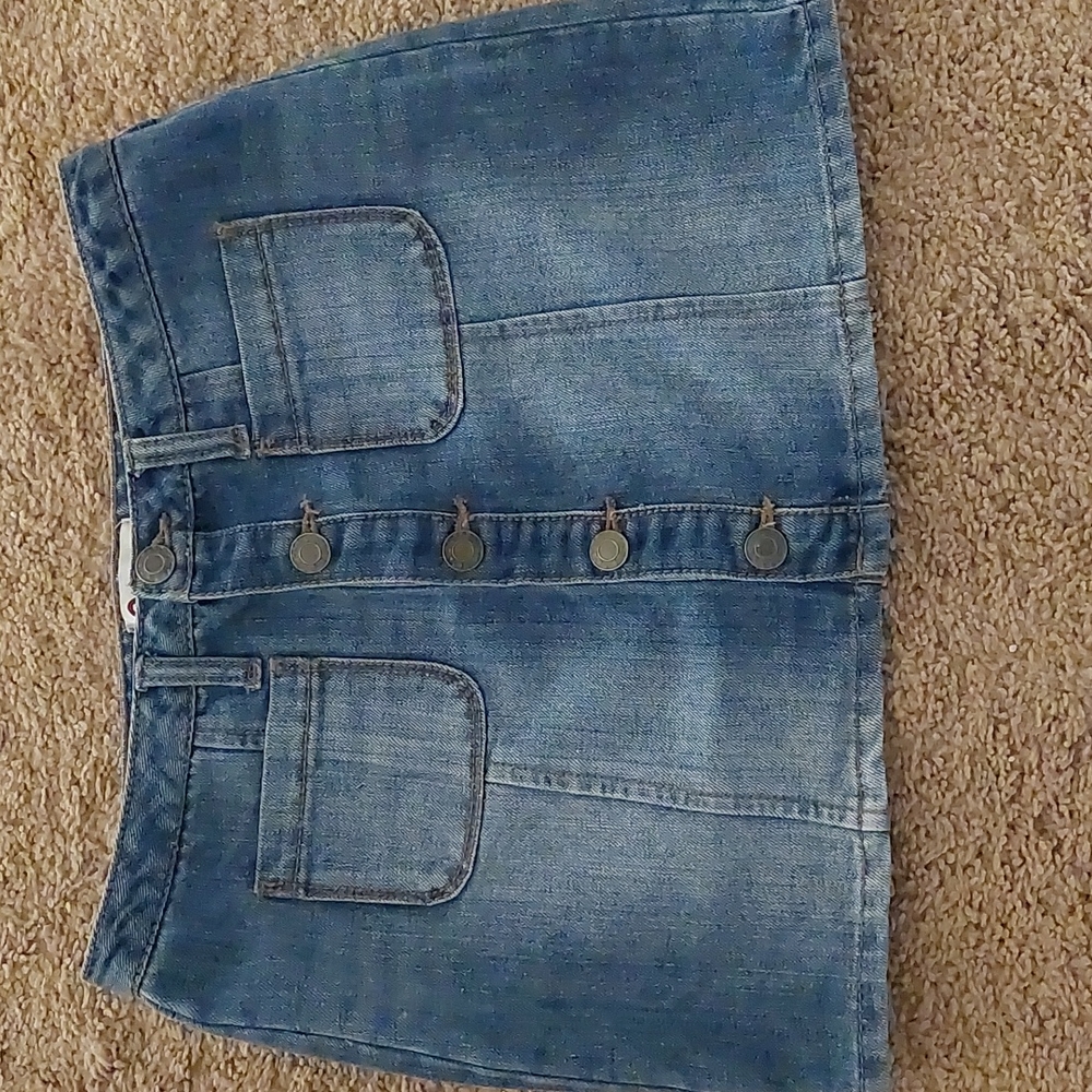 Button Down Jean Skirt